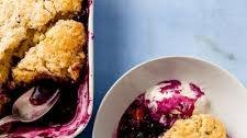 Blueberry Lavender Peach Cobbler