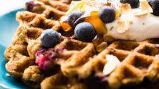 Blueberry Oat Flour Waffles