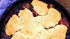 Blueberry peach cornmeal cobbler