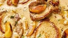 Boneless Pork Chops with Apples and Cider