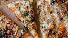 Brussels, Caramelized Onion and Pistachio Pizza