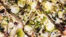 Brussels Sprouts Pizza with Balsamic Red Onions