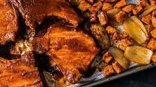 Buffalo BBQ Sheet Pan Pork Chops