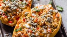 Buffalo Chicken Stuffed Spaghetti Squash