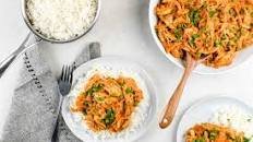 Butter Chicken with basmati rice and peas