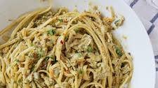 Canned Clam Pasta with Pesto