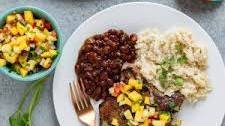 Caribbean Pork Chops with Mango Pineapple Salsa