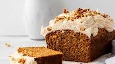 chai spiced carrot loaf cake with brown butter cream cheese