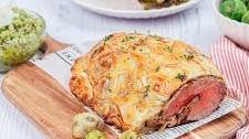 Cheese Stuffed Beef Wellington