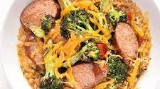 Cheesy Quinoa with Turkey Kielbasa