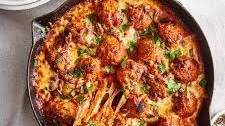 Cheesy Skillet Chicken Parmesan Meatballs