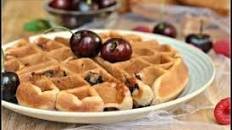 Cherry Almond Muffin Waffles