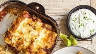 Chicken Enchiladas with Tomato Salsa and Cilantro Cream