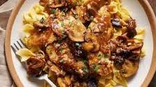 Chicken Marsala with Buttered Noodles