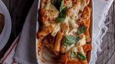 Chicken Parmesan pasta bake