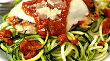 Chicken Parmesan with Zucchini Pasta