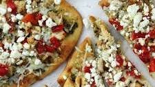 Chicken Pesto Naan Pizzas