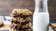 Chocolate Dipped Oatmeal Peanut Butter Cookies