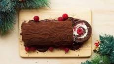 Chocolate raspberry yule log