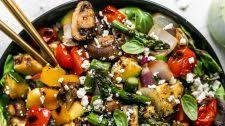 Chopped Grilled Vegetable Salad with Lemon Basil Vinaigrette