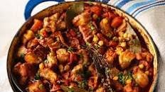 Chorizo, pork belly & chickpea casserole