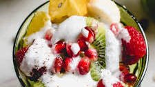 Christmas Fruit Salad with Eggnog Sauce