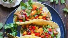 Cilantro-Lime Chicken Tacos with Peach Salsa (30-Minute, One-Pan Meal)