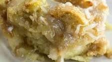 Coconut Cream Bread Pudding with Coconut Glaze