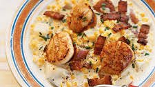Corn Chowder with Bacon and Sea Scallops