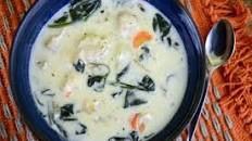 Creamy Chicken, Spinach, & Homemade Dumpling Soup