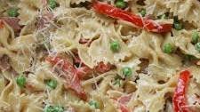 Creamy Farfalle with Proscuitto and Peas