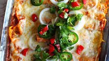 Creamy Red Sauce Chicken Enchiladas