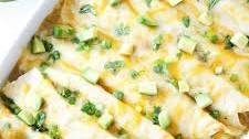 Creamy Spinach and Cheese Green Chile Enchiladas