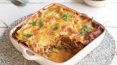 Curried beef lasagne