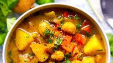 Curry Soup with Chickpeas and Potatoes