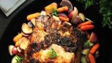 Dijon & Herb Rubbed Rib Roast with Chimichurri Sauce