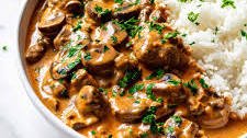 Easy Beef Stroganoff with Rice