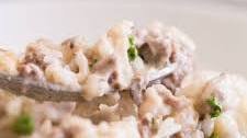 Easy Beef Stroganoff with Rice and Cheese