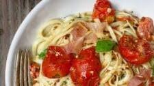 Easy Carbonara Recipe with Roasted Tomato and Prosciutto