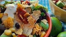 Easy Spicy Santa Fe Taco Salad with Creamy Cilantro Ranch