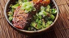 Easy Teriyaki-Glazed Salmon, Cucumber, and Avocado Rice Bowls Recipe