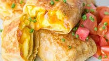 Egg, Ham and Cheese Crepe Pockets