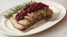 Fennel Rosemary Orange Roasted Pork Loin with Cranberry Sauce
