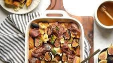 Fig Goat Cheese Prosciutto Bread Pudding