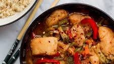 Fish and vegetable stir fry