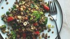 French Lentil Broccoli Salad with Toasted Hazelnuts