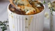 French Onion Soup with Brûléed Blue Cheese