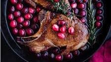 Fresh Cranberry & Brown Sugar Glazed Pork Chops