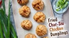 Fried Char Siu Chicken Dumplings