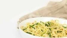 Garlic-Parmesan Zucchini Noodles and Spaghetti Pasta